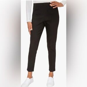 NWT Mario Serrani Women's Textured Pull On Pants Black L